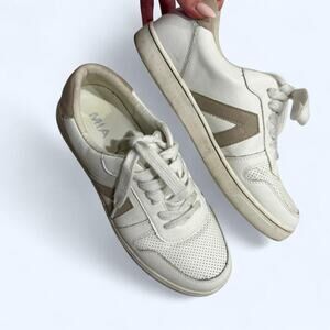 White and brown mia sneakers